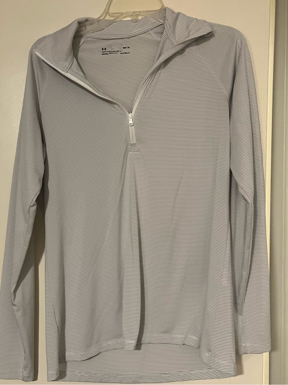 Under Armour Women’s Light Gray Striped Quarter-Zip Pullover